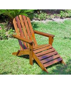 Adirondack Chair with Attached Footrest  Overstock