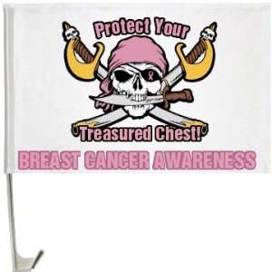  Breast Cancer Flag: Custom One Sided Driver Side Car Flag 