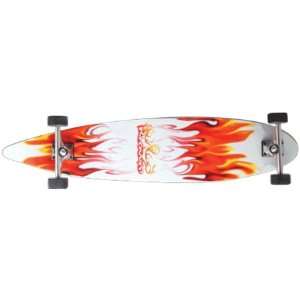 Krown Red/White Flame Complete Longboard Skateboard  