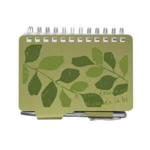   Book Tuscany Leaves Spiral Bound metal cover w/retractable pen WE2945