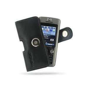  PDair Black Leather Horizontal Pouch for HP iPaq 500/510 