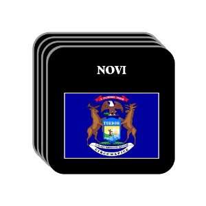  US State Flag   NOVI, Michigan (MI) Set of 4 Mini Mousepad 