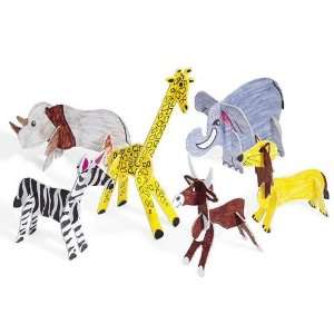  Wild Animal Safari Paper Craft Kit (Makes 12): Toys 