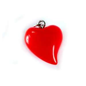  Roly Polys 3 D Hand Painted Resin Red Puffy Heart Charm 