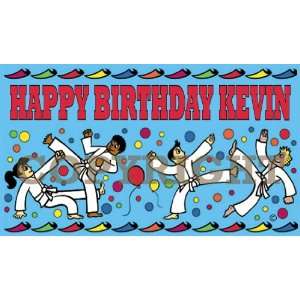 Karate Birthday Party Supplies on Martial Arts Excitement Happy Birthday Personalized Banner