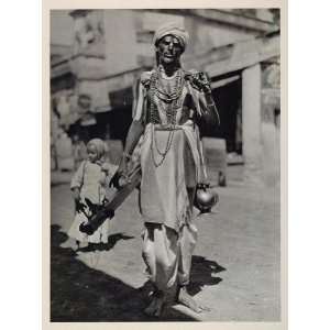  1928 Hindu Mendicant Monk Street Singer Bangalore India 