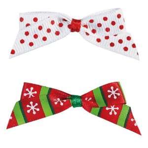 Aria Polycotton/Satin Candy Cane Dog Bows Canisters, 1 1/2 
