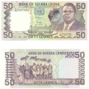  Sierra Leone 1989 50 Leones, Pick 17b: Everything Else