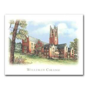 Wellesley College Blue Prides Eglomise 10 Pack Notecards  