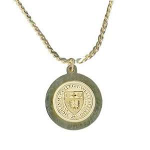  Wellesley College Blue Prides Gold Seal Pendant Necklace 