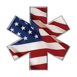  Star of Life Decal with American Flag 6 Reflective 