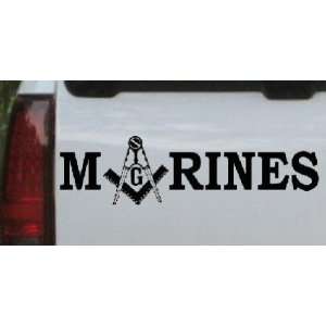 Marines with Masonic Square and Compass Military Car Window Wall 