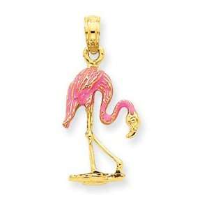   Enameled Flamingo Pendant   Measures 24.6x11.3mm   JewelryWeb Jewelry