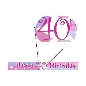   Pink Shimmer Foil Happy 40th Birthday Banner 12ft 