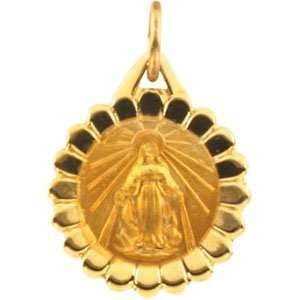  R16427 14K Yellow Gold 13X11 Mm Miraculous Medal Jewelry