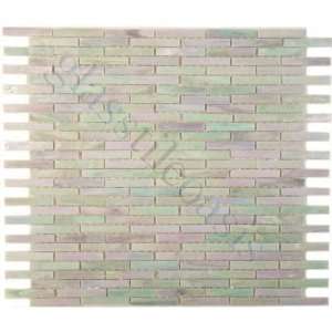   Brick Grey Mini Brick Victorian Glossy & Iridescent Glass Tile   14962