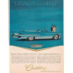    1958 Blue Cadillac Convertible Print Ad (15410): Home & Kitchen