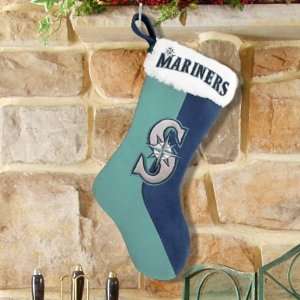 Seattle Mariners Navy Blue Green Plush Stocking:  Sports 