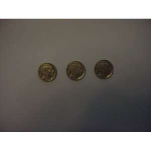    Set (or Herd) of 3 Full Date 1937 Buffalo Nickels 