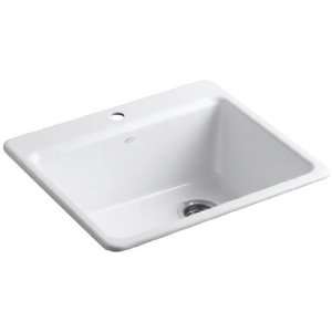 Kohler Riverby K 5872 1A1 0 White Single Bowl Top Mount Kitchen Sink 