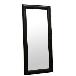  Floor Mirror with Black Leather Frame   Contemporary: Home 