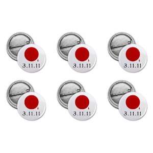 SUPPORT JAPAN Earthquake Tsunami Survivors 6 Pack 1 inch Mini Pinback 