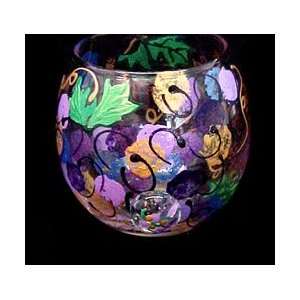  Wines & Vines Design   Hand Painted   5 oz. Votive with 