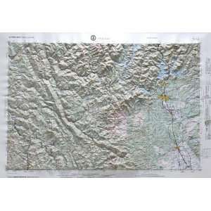 REDDING REGIONAL Raised Relief Map in the state of California with OAK 