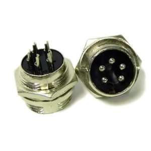   of Two (2) Male MINI XLR Panel Mount Connector   5 PIN: Electronics