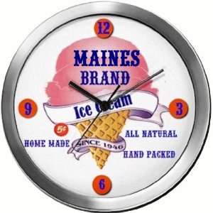  MAINES 14 Inch Ice Cream Metal Clock Quartz Movement 