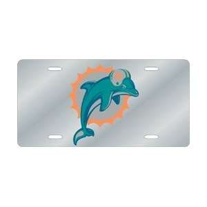  Miami Dolphins Laser Cut Silver License Plate Automotive
