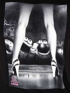 CHUNK Sesame Street Classic Pole Dancer Print T Shirt   Black   S M L 
