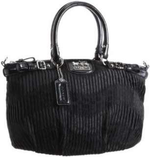   Gathered Signature Sophia Satchel Bag Purse 18885 Black: Clothing