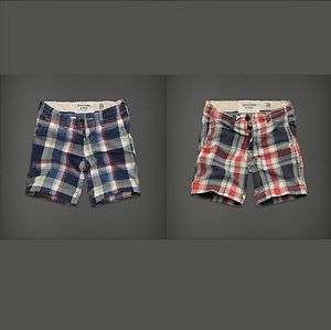 Abercrombie & Fitch Mens Esther Mountain Plaid Shorts Short Fit NWT 