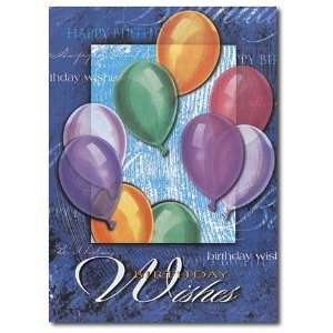 Birchcraft Studios 3914 Birthday Balloon Wishes   Gold Lined Envelope 