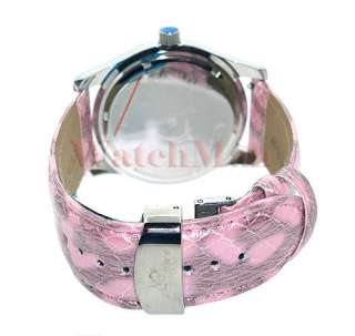 Techno Master Womens Fashion Diamond Watch Pink Aqua  