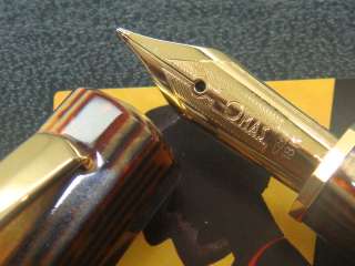 OMAS TIGER EYES Celluloid Arte Italiana Arco/Gold Paragon Fountain Pen 