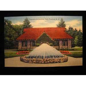 Fountain in Greeley Park, Nashua, NH '30s Postcard not applicable
