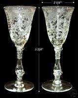 Cambridge Wildflower 3121 Set of 2  5 3/4 Wine Goblet  