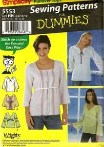 Simplicity Pullover Tops # 5553 Sewing Patterns for Dummies  