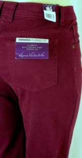 Gloria Vanderbilt Amanda Bordeaux Maroon Jeans 8 petite 609716470864 