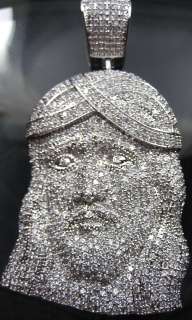 FULLY ICED OUT ALL WHITE 14K WHITE GOLD Polished RARE XL JESUS