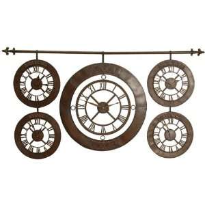  Time Zones Clock   63x34, Brown: Home & Kitchen