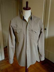 RRL mint thic solid bedford cord snap button shirt:M  
