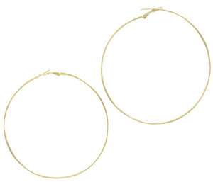 New Gold Plated Thin Hoop Pierced Earrings 3  