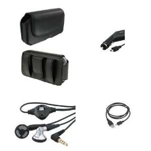 4in1 Car Plug in+Home Travel Charger+Leather Case Belt Clip+Stereo 