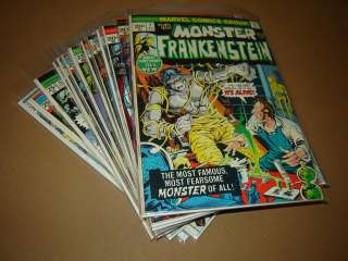 Frankenstein #1 18 SET Bronze Age Marvel; REAL SHARP  