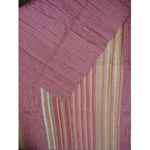 Pink Stripes Throw Quilt