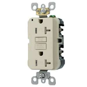   Receptacle with LED Indicator, 20 Amp, Light Almond