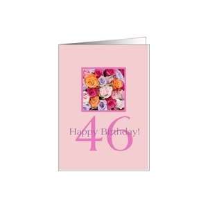  46th birthday colorful rose bouquet Card Toys & Games
